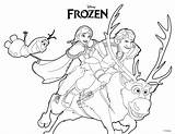 Coloring Olaf Kristoff Frozen Sven Anna Ana Pages sketch template