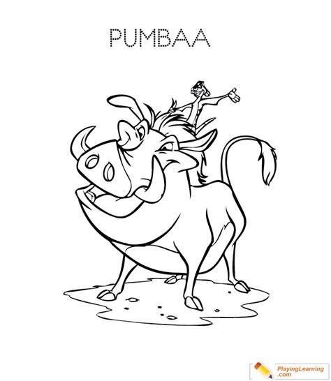 lion king pumbaa coloring page    lion king pumbaa