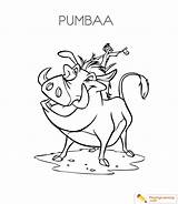 Coloring Lion King Pumbaa Sheet sketch template