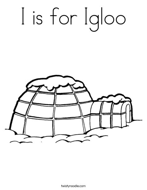 gambar igloo coloring page twisty noodle alphabet pages  rebanas