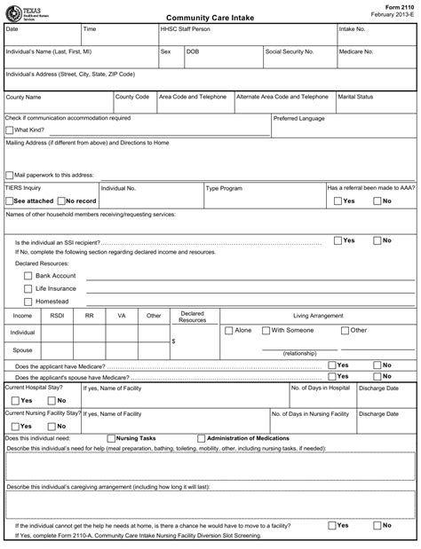 Form 2110 Download Fillable Pdf Or Fill Online Community