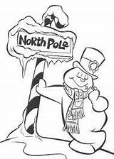 Coloring Pages Christmas Pole North Kids Sheets Frosty Snowman Coloriage Enfant Book Sign Signs sketch template