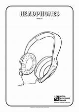 Coloring Headphones Pages Cool Objects Template 1654 49kb sketch template