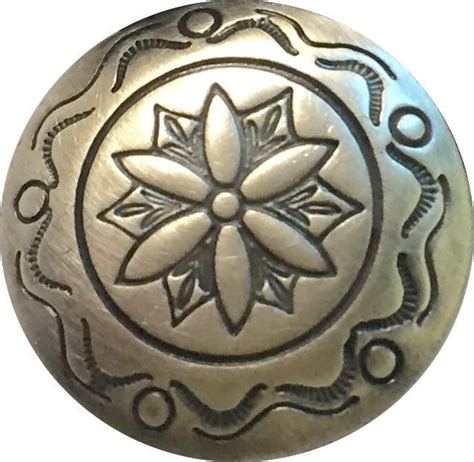 concho button warm antique silver flower hills 7 8