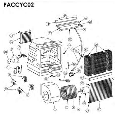 paccy portacool cyclone  parts breakdown