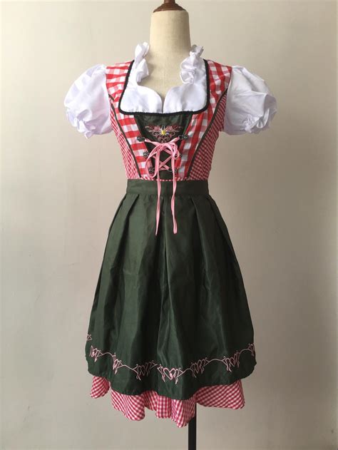 독일 전통 의상 옥토버 페스트 맥주 소녀 의상 바이에른 여자 드레스 앞치마 S Xxxl Dirndl Dress