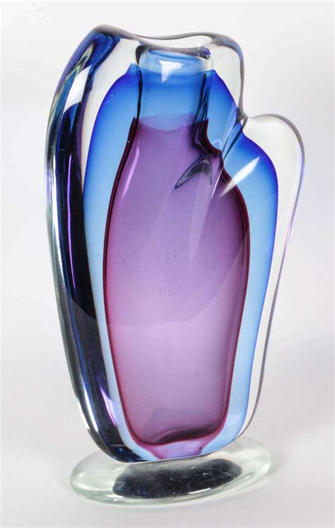 Large Blue And Violet Sommerso Vase By Seguso For Sale At