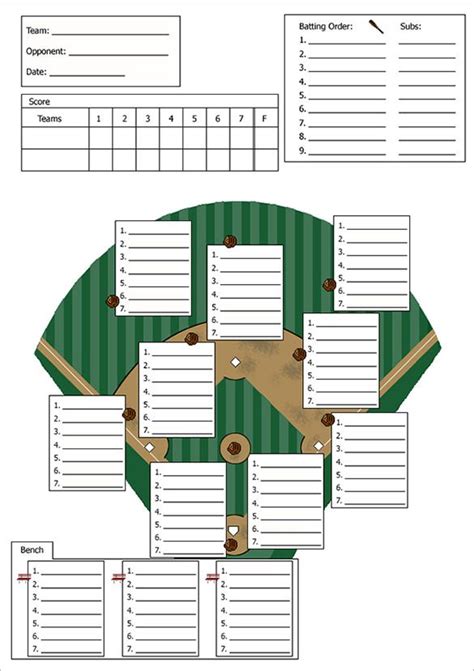 printable baseball game plan   pitchers mound  seating