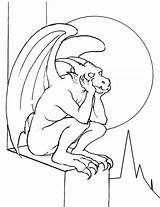 Gargoyle Coloring Kids Halloween Clipart Korner Cliparts Pages Library Clip sketch template