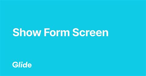show form screen