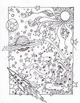 Coloring Pages Space Adults Print sketch template