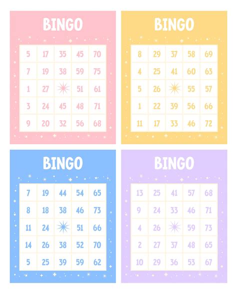 bingo board  printable  printable templates