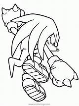 Knuckles Coloring Echidna Jumping Xcolorings 1024px 134k sketch template