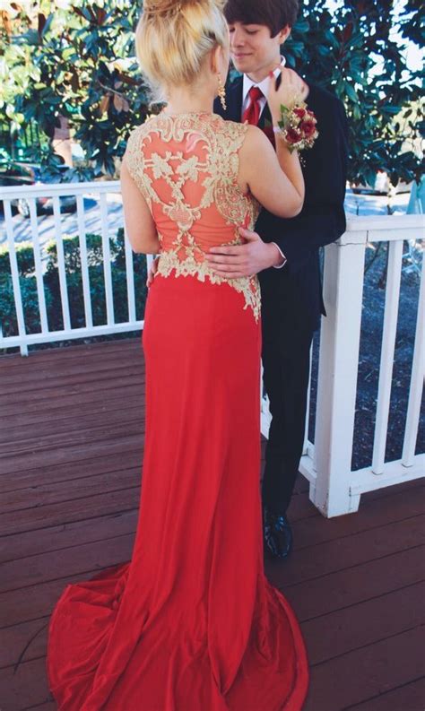 sexy prom dresses mermaid red sexyt deep v neck appliques sheer back