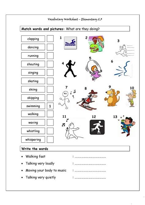 elementary english worksheets