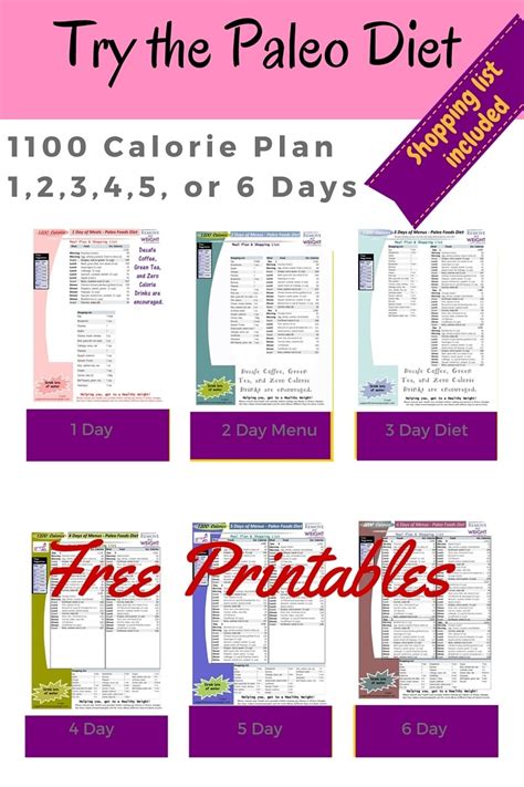 printable  calorie paleo diet  weight loss