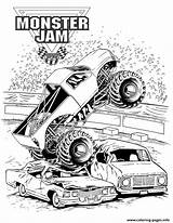 Digger Monster Truck Grave Jam Coloring Pages Printable Color Book sketch template