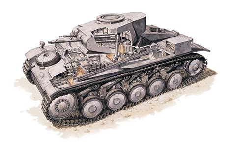 photo    tank cutaway drawings panzer ii tanks military