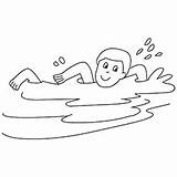 Swimming Coloring Pages Drawing Someone Printable Swim Boy Color Kids Swimmer Happily Paintingvalley Results 230px 81kb sketch template