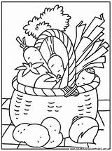 Potager Coloriage Coloring Basket Jardin Vegetable Kids Colouring sketch template
