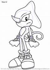 Espio Sonic Chameleon Draw Pages Step Drawing Tutorials Coloring Template sketch template