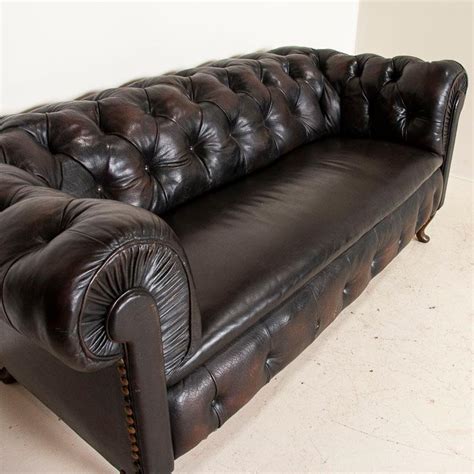 Antique Vintage Leather Chesterfield Sofa From England Ebay