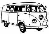 Bus Combi Camionnette Drawing Transportation T1 Kombi Campervan Colorier Printable T5 T2 Coloriages Hooded Hippie T6 Bulli Komputer Ando sketch template