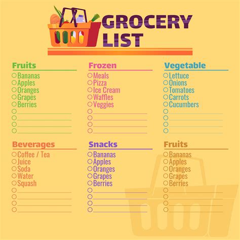master grocery list printable francesco printable