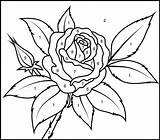 Rose Coloring Number Color Printable Pages Flowers Printables Kids Valentines Numbers Paint Adult Coloritbynumbers Adults Easy Book Print Valentine Hard sketch template