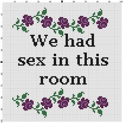 We Had Sex In This Room 2 Cross Stitch Patterns Cross Etsy