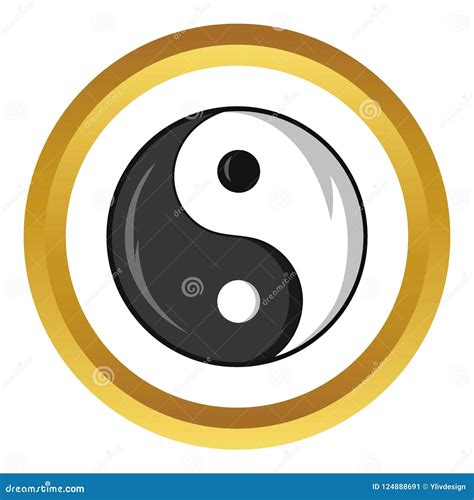yin   symbol icon cartoon style stock illustration