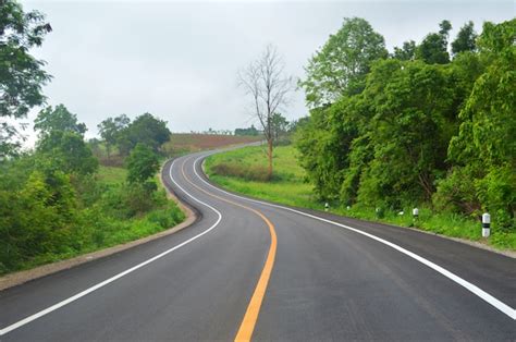 premium photo curve road