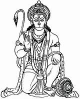 Hanuman Coloring Pages Hindu Goddesses Gods Printable Elephant Getcolorings Getdrawings Microscope Colouring Color God Colorings Print Pag sketch template