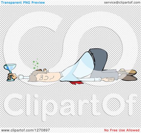 clipart of a drunk white business man passed out on the