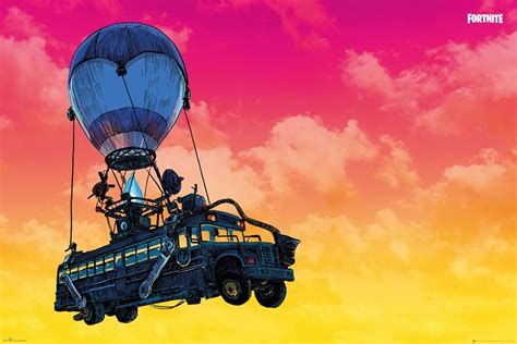 fortnite battle bus poster  posters   place