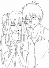 Anime Coloring Couple Pages Lineart Deviantart Sleeping Template Sketch Kids sketch template