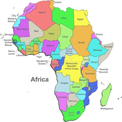 africa map color map  africa  countries   white background sponsored color map
