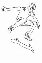 Skateboard Skating sketch template