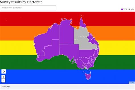 mapping the results of australia s same sex marriage referendum the