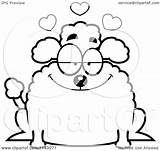 Chubby Poodle Clipart Cartoon Outlined Coloring Vector Thoman Cory Royalty sketch template