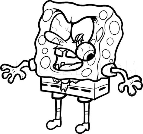 draw zombie spongebob zombie spongebob step  step drawing
