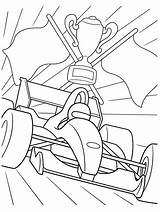 Formule Kleurplaat Crayola Winnaar Racecar Kleurplaatje sketch template