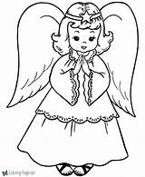 Coloring Christian Pages Printable Angel sketch template