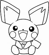 Pichu Pokemon sketch template