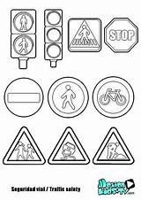 Safety Traffic Road Coloring Signs Colorear Pages Sign Señales Seguridad Preschool Life sketch template