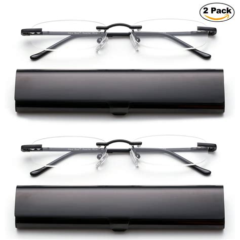 Newbee Fashion Portable Compact Reading Glasses In Aluminum Case Metal
