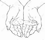 Hands Cupped Drawing Clip Hand Clipart Praying Illustration Open Stock Drawings Reaching Draw Vector Sketch Woman Sketches Yahoo Search Hände sketch template