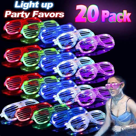 20 pack glow in the dark led glasses bulk light up toy
