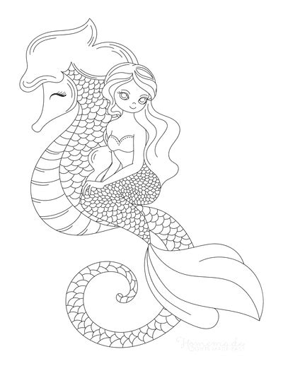sea nymph pages coloring pages