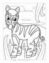 Coloring Pages Safari Jungle Animals Kids Zebra Itsybitsyfun Animal Printable Elephant sketch template
